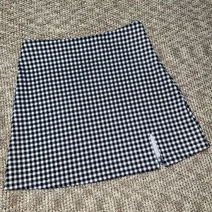 Black and White Gingham Mini Skirt